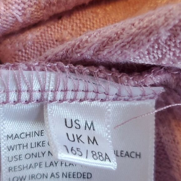 URBAN OUTFITTERS CROPPED BABYDOLL TOP PUFF SLEEVES V-NECK KNIT LILAC MEDIUM - Picture 7 of 11